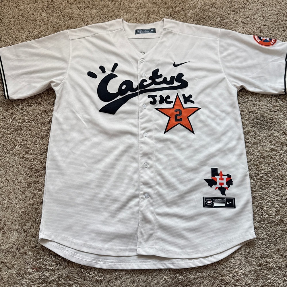 Nike Travis Scott Cactus Jack Houston Astros Baseball Jersey White XL JACK 2